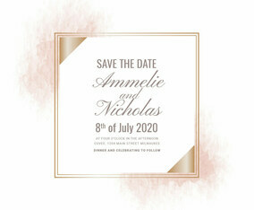 Vector Gold and Watercolor Save the Date Card
