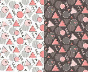 Vector Memphis Style Seamless Patterns