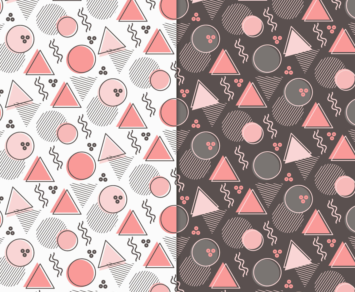 Vector Memphis Style Seamless Patterns