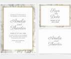 Vector Marble Wedding Invitation