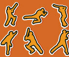 Cricket Player Sticker Vector Pack