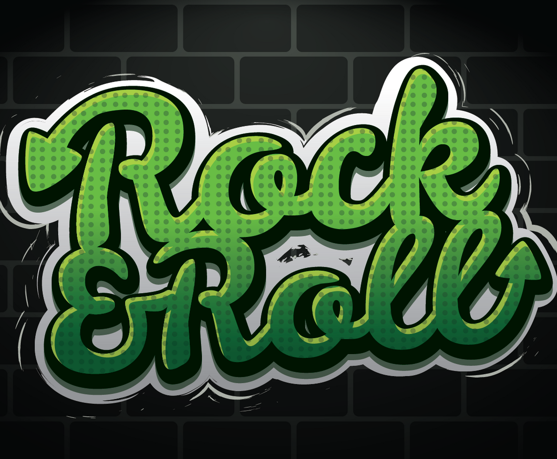 Rock And Roll Graffiti Design