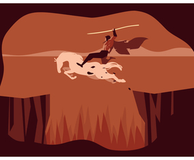 Jumping Two Edges Vector