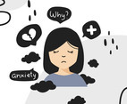 Women With Anxiety Disorder Vector