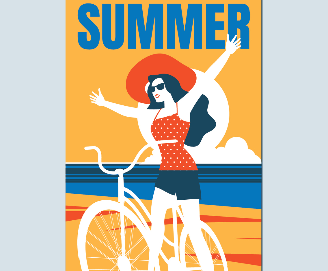 Retro poster on a Summer Beach