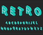 Retro Alphabet Set and Retro Sign Illustration