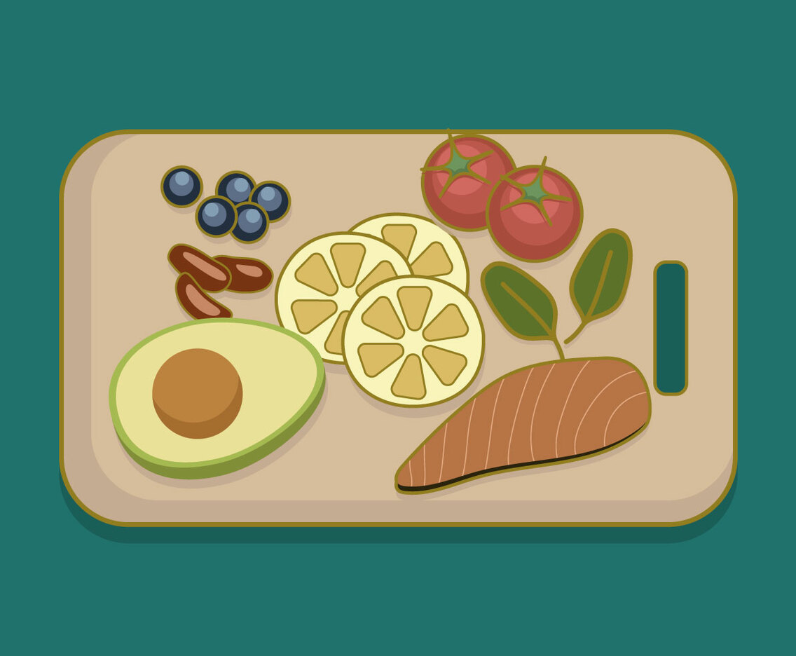 Healthy Food on cutting board