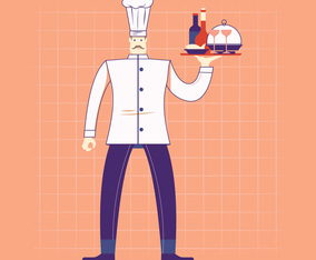 Nice Chef Serving the Dish