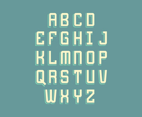Retro Alphabet Vector