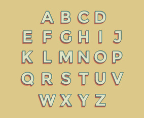 3D Retro Alphabet Vector