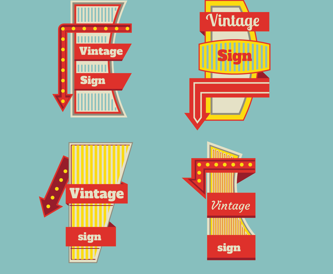 Vintage Neon Sign template