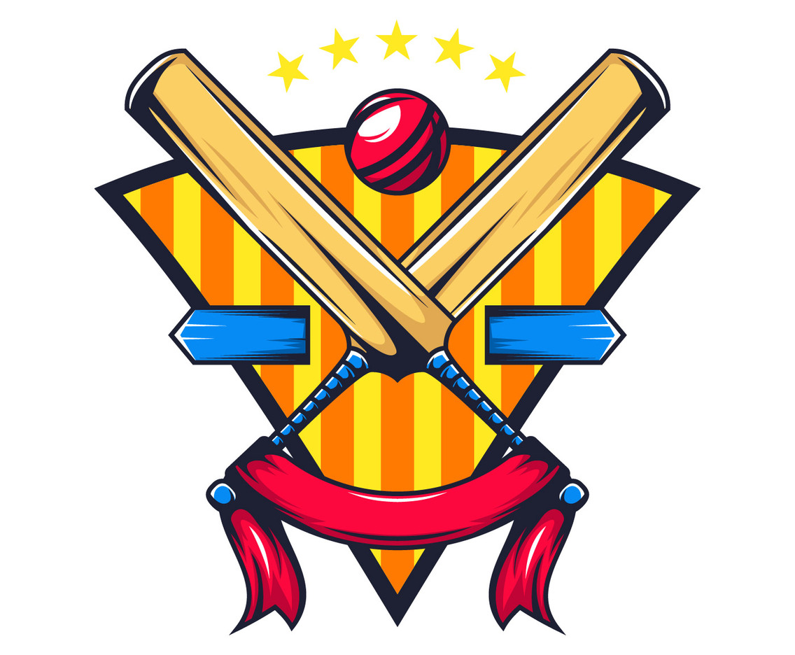 cricket championship crest with banner