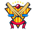cricket championship crest with banner