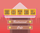 Hotel Retro Sign. Restaurant Retro Sign.