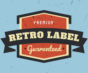Retro Label on Blue Background