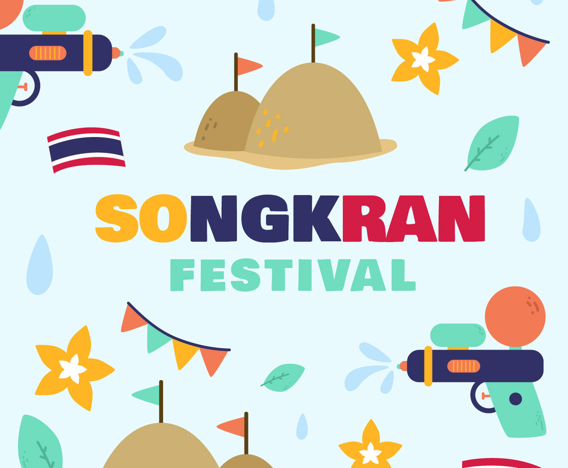 Water Songkran Festival Thailand Vector