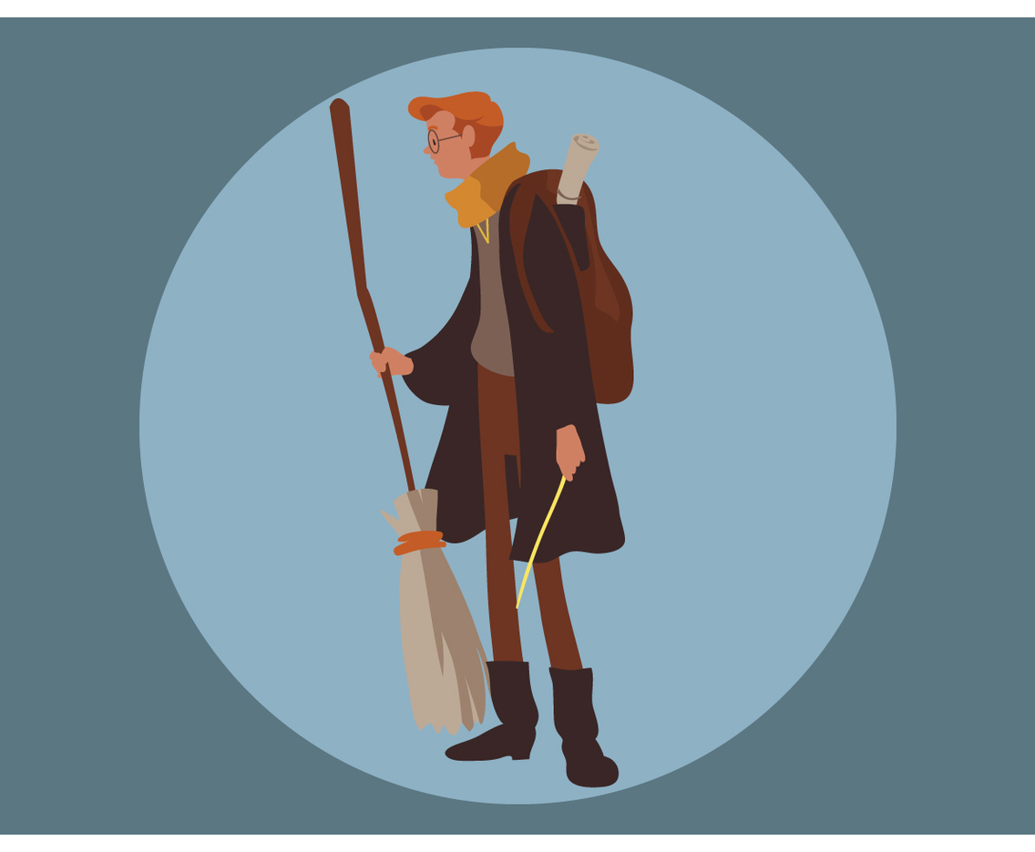 Wizard School Student Dress Style Vector