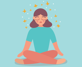 Girl Meditating For Her Mental Health