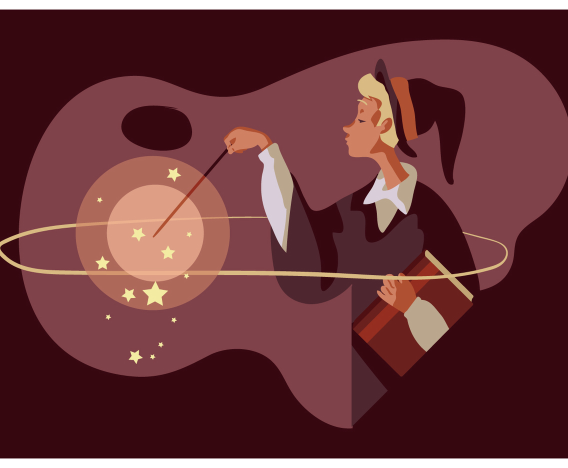 WizardSchool Student Practicing Vector