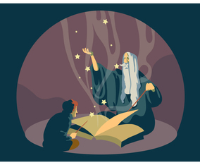 Student and Wizard Old Master