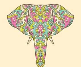 Painted elephant