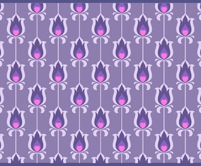 Purple Flower Retro Pattern Vector
