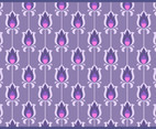 Purple Flower Retro Pattern Vector