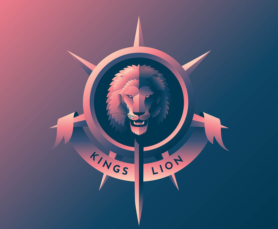 Lion Head Retro Badge
