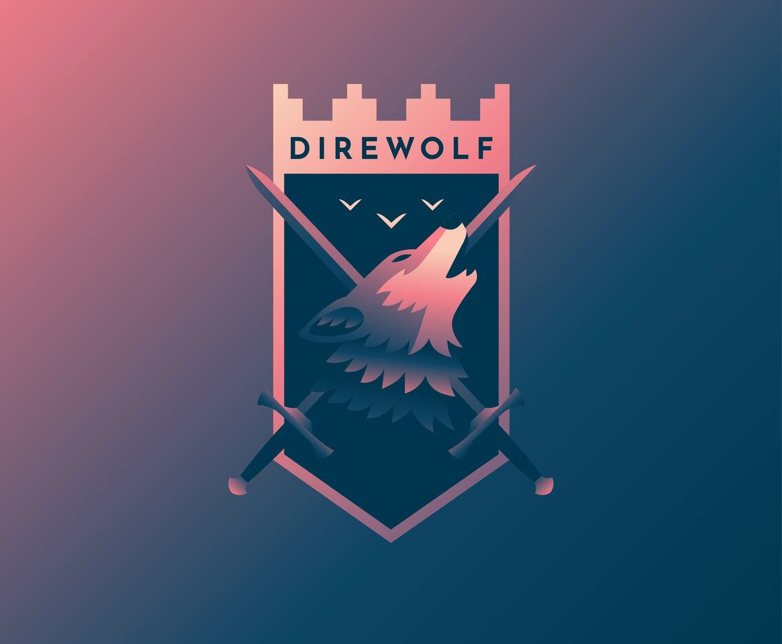 Dire Wolf Retro Badge