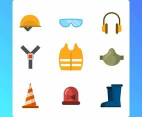 Flat Personal Protective Equipment for Construction Vector Illustration