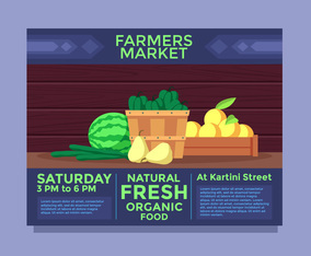 Landscape Flyer Design Farmers Market Vector