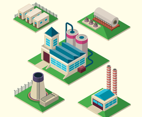 Industrial buildings set