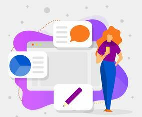 Flat Modern Minimalist Graphic Design Software Vector Illustration