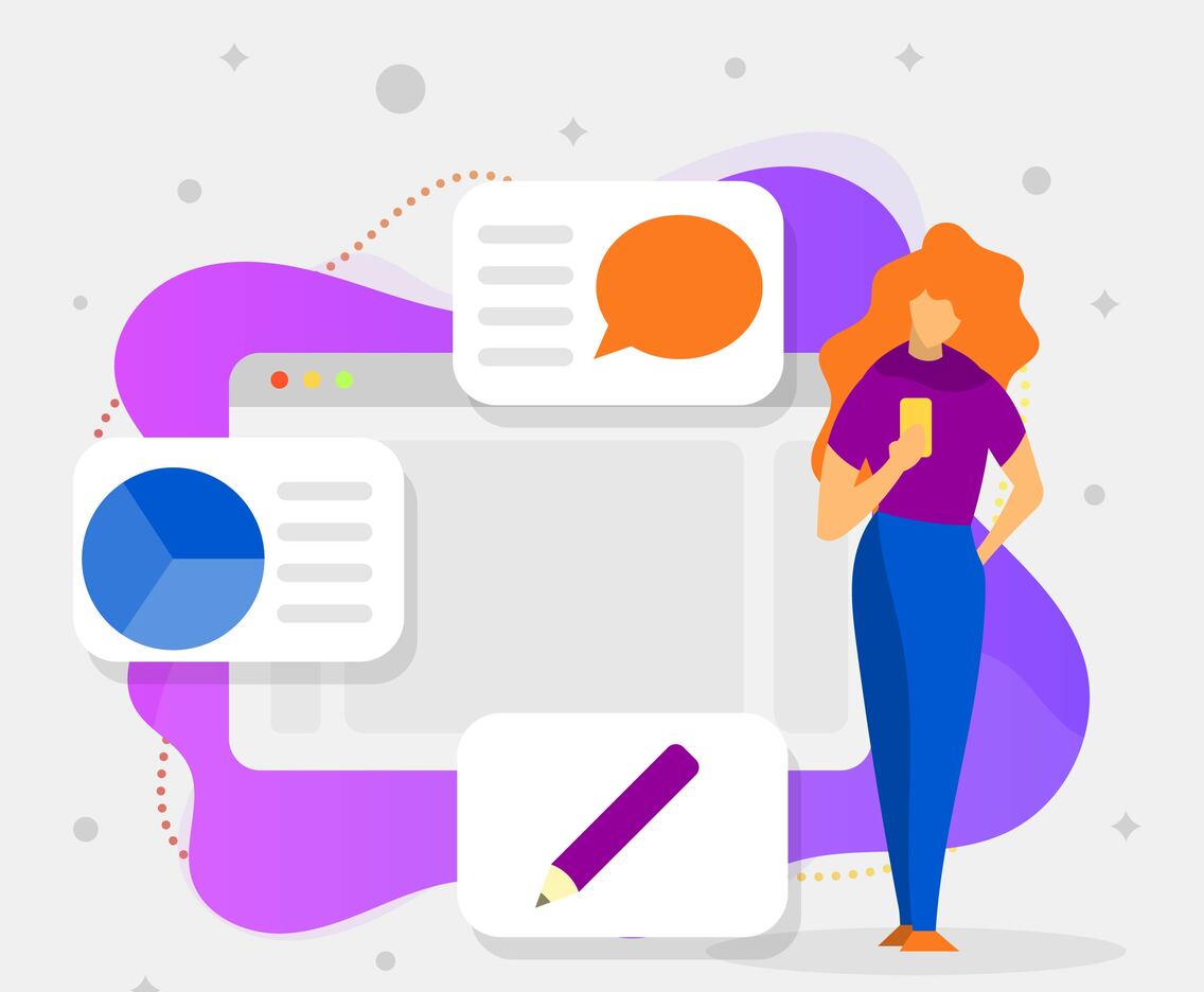 Flat Modern Minimalist Graphic Design Software Vector Illustration