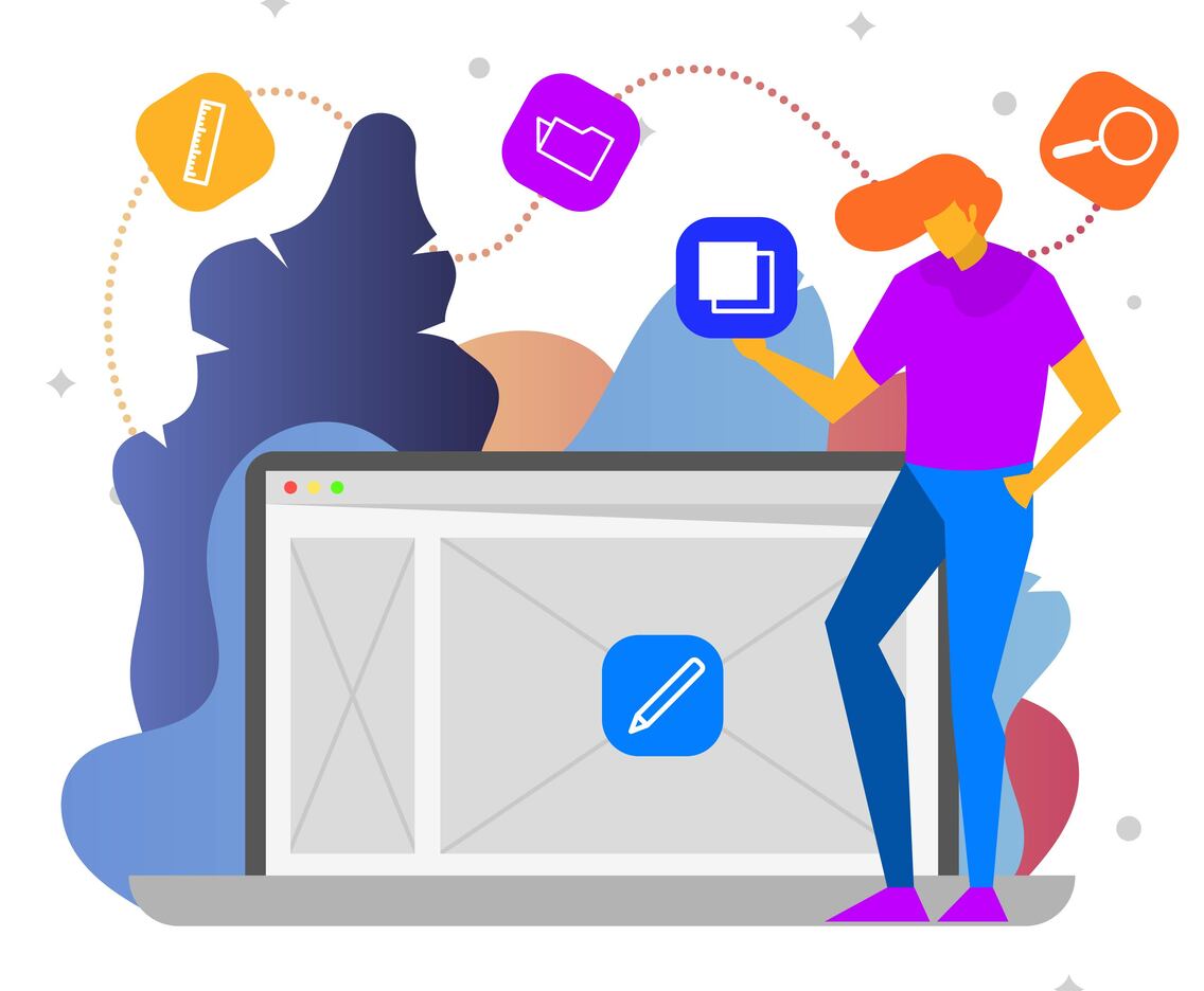 Flat Modern Graphic Design Software Development Vector Illustration