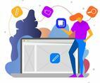 Flat Modern Graphic Design Software Development Vector Illustration