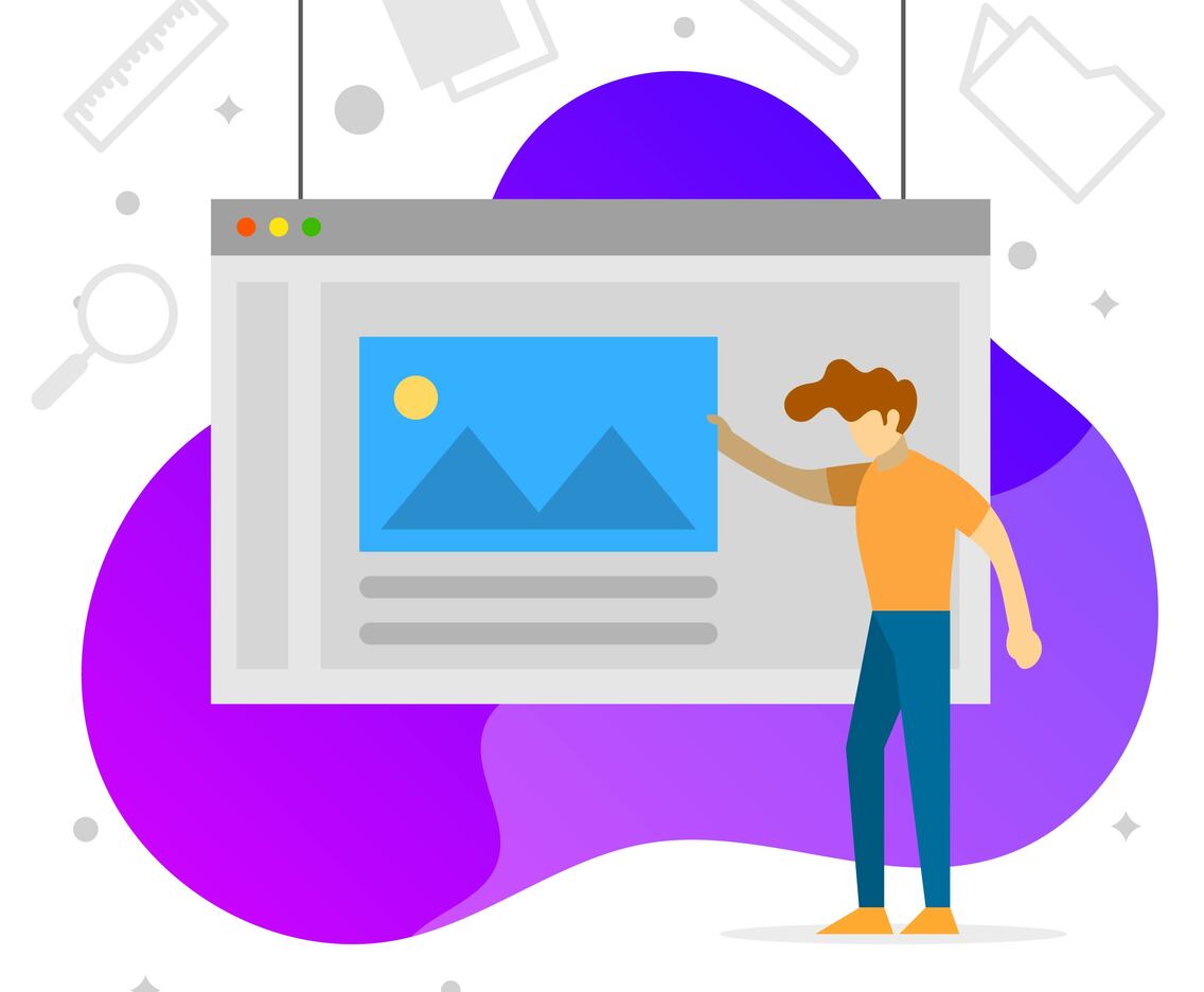 Flat Graphic Design Software Development Vector Illustration