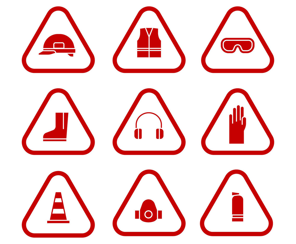 Personal Protective  Equipment Monochrome Icons Set
