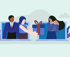 Online Virtual Gift Vector Illustration