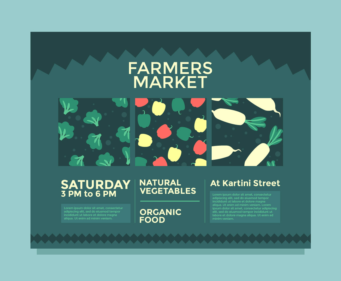 Flyer Design Farmers Market Vector