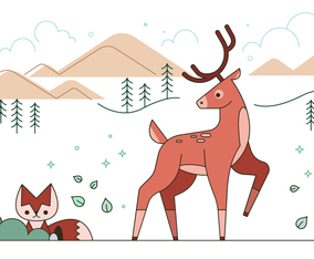 Mountain Deer Vector