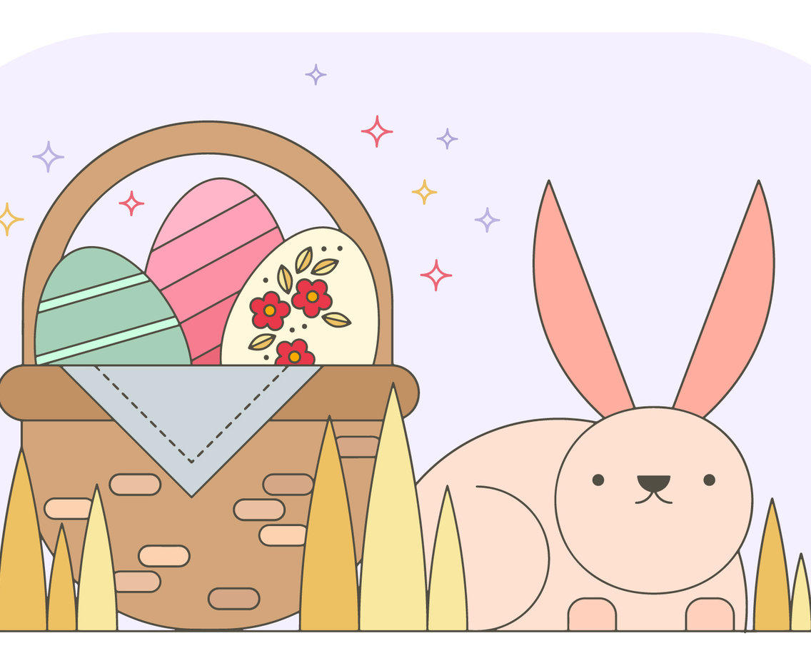 Bunny Easter Wallpaper Vector
