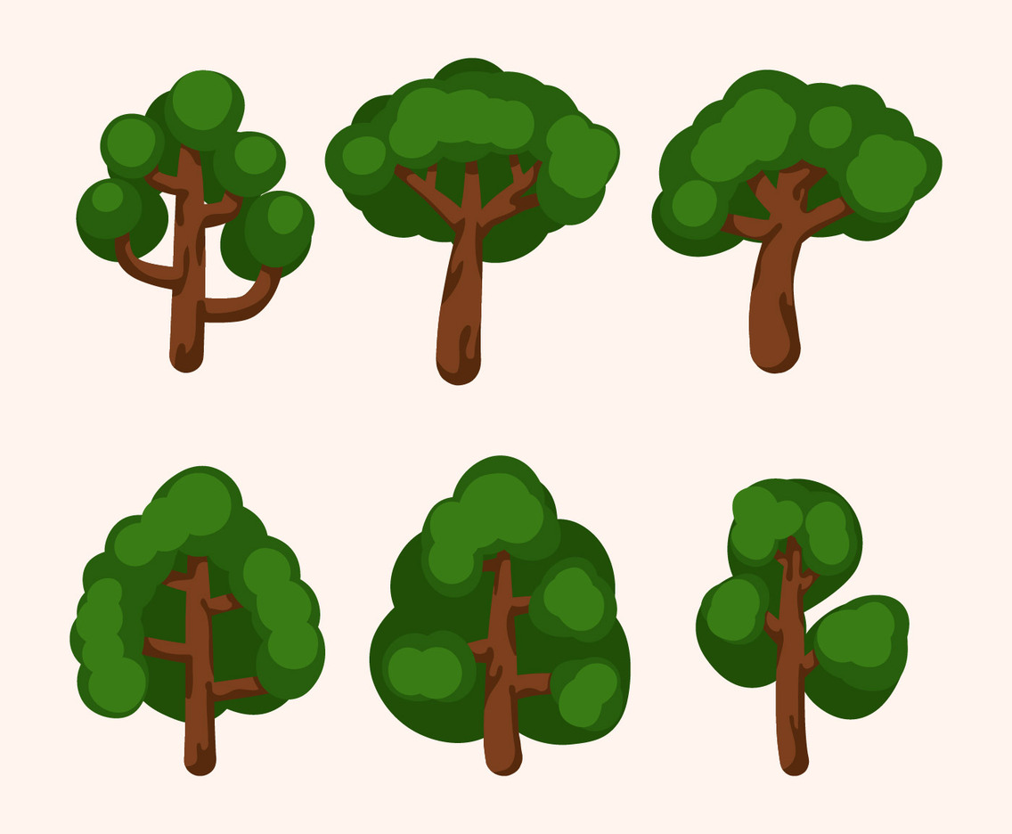 tree clipart set