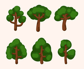tree clipart set