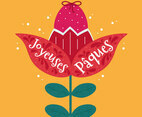 Joyeuses Pâques Typography Vector
