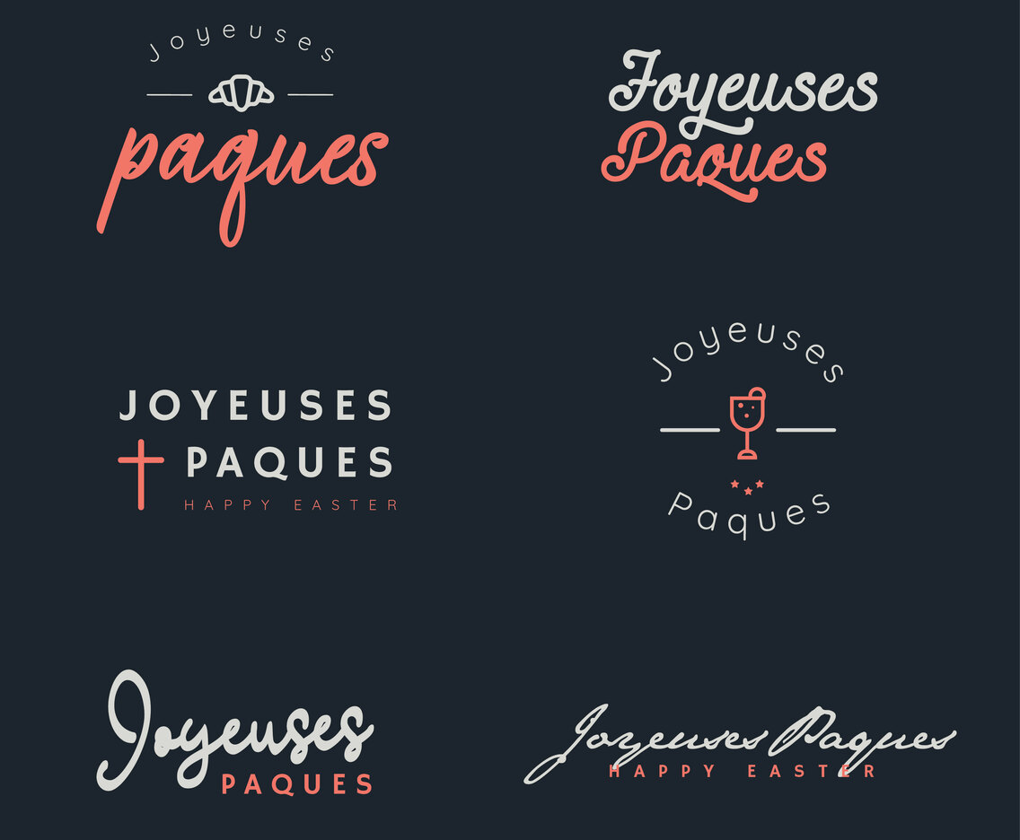 Joyeuses Paques Typography Pack