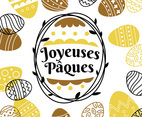 Black and gold Easter or Joyeuses Pâques Typography