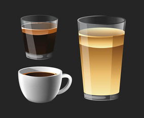 Realistic Coffee Menus Clipart Set