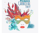 Festive Concept with Mask for Happy Carnival