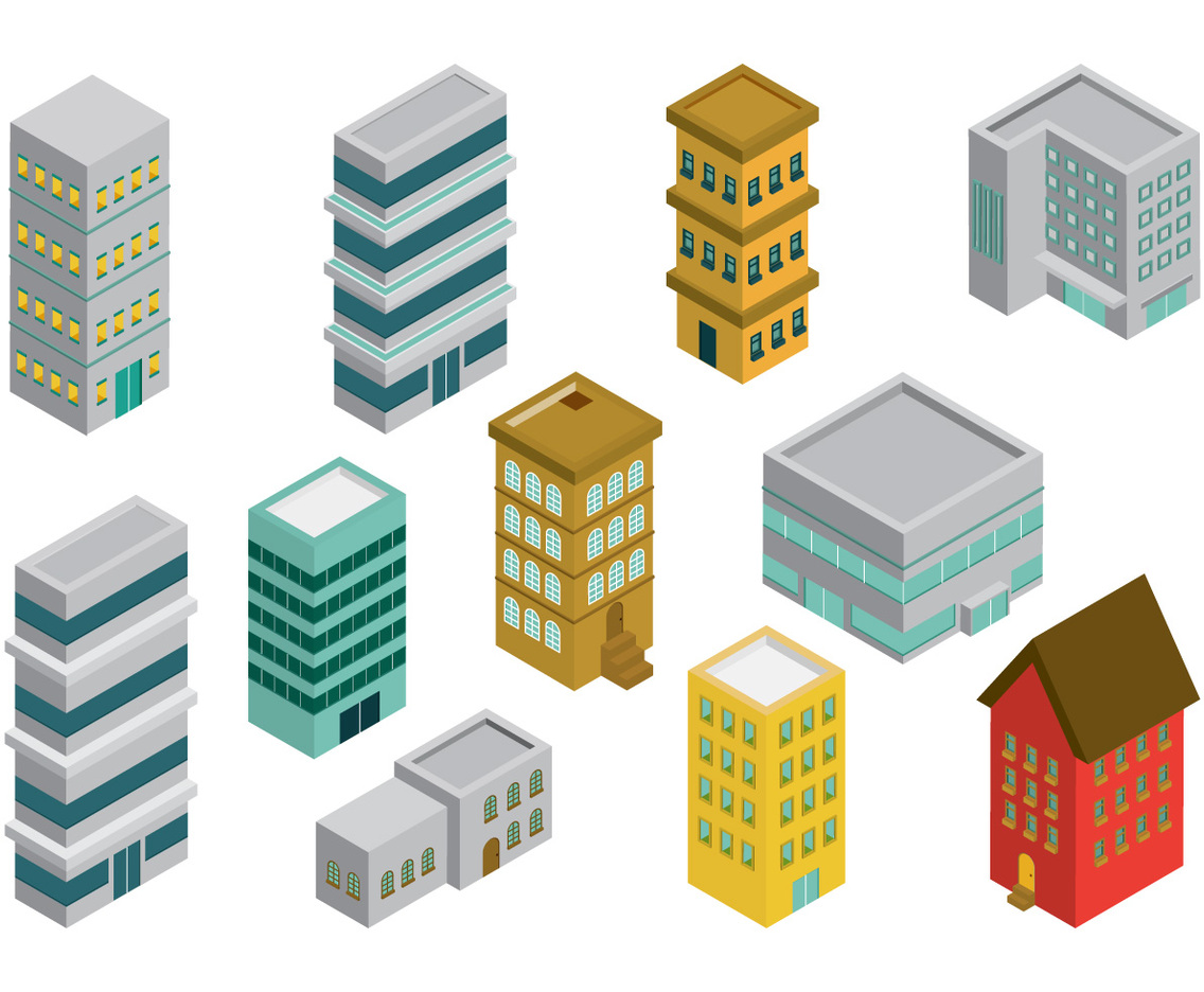 Isometric Industrial Buildings Set and Asset